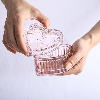 Amazon.com: Gaolinci Crystal Glass Heart-Shaped Storage Box